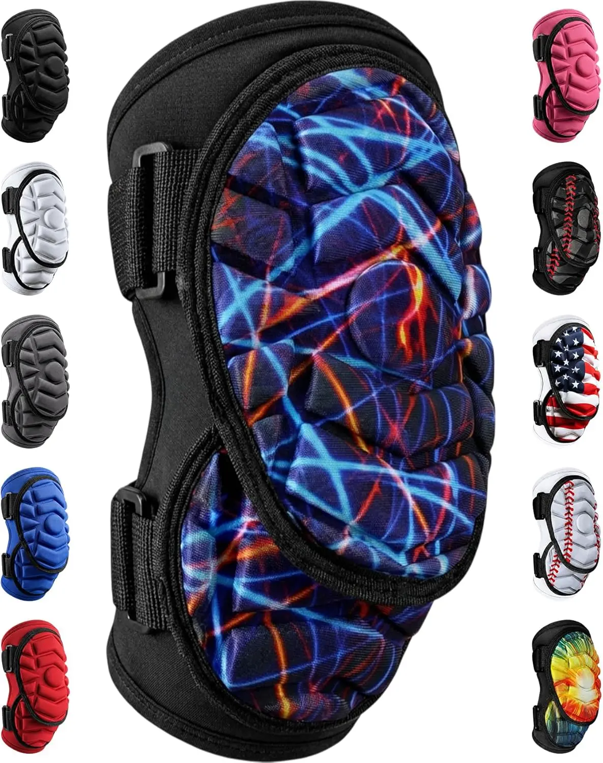 Exxact Sports Defender Plus Elbow Guard, Unisex Pre-curved Arm Protector for Baseball & Softball, Padded Neoprene with Adjustable Straps for Youth & Adult Impact Protection, Eva Flex Pads, Customizable, Advanced Impact Protection, Breathable