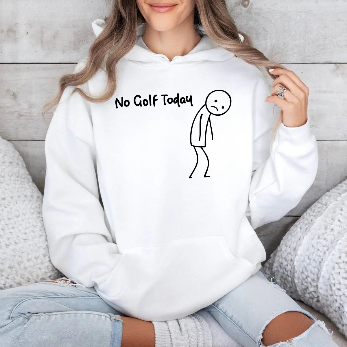 No Golf Sports Hoodie Today, Funny Golf Humor Hoodie, Casual Daily Wear Gift Christmas Hoodie, Halloween, Holiday Gift, Birthday Gift, Fashionable and Comfortable, Unisex