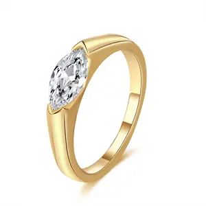 Loveden 1CT Marquise Shape Synthetic Moissanite Ring Women 925 Sterling Silver Promise Rings For Daily Wear Birthday Present Fine Jewelry modern Class Solitaire engagement ring