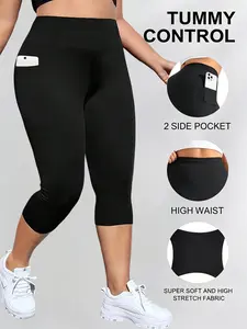 Women's Capri Pants -High Waisted Colored Cropped Pants, Tummy Control Stretchy Fit, Breathable Non-See-Through for Yoga, Travel, Daily Wear