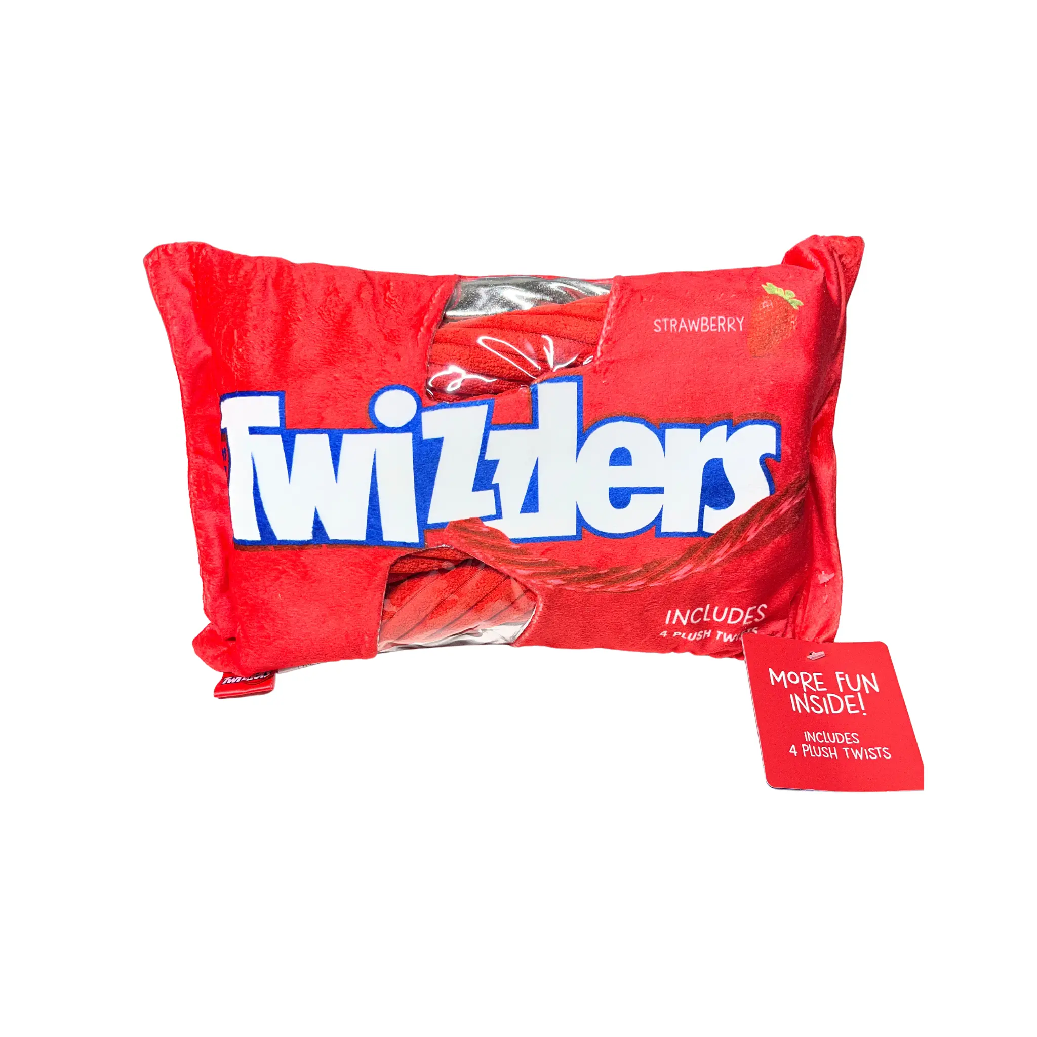 Twizzlers Strawberry Plush Pillow with 4 Removable Twists 14 Inch Iscream