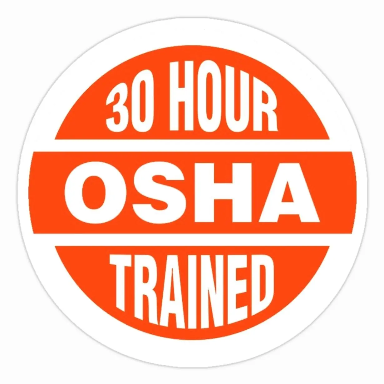 OSHA 30-Hour Trained Safety Labels - Vibrant Orange Vinyl Peel-Off Stickers, Multi-Size for Office & Outdoor Use