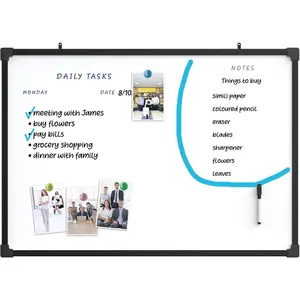 MaxGear 36x24 in Large Double-Sided Magnetic Dry Erase Whiteboard with Black Modern Aluminum Frame, Wall-Mountable Professional Office Presentation Board with Magnetic Surface