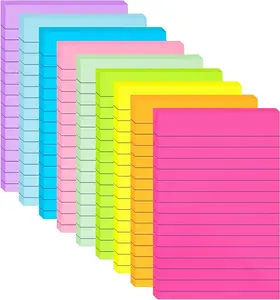 9 Pack 4x6 Lined Sticky Notes, 9 Bright Colors, Strong Self-Stick, 35 Sheets/Pad – Large Ruled Memo Pads for Home & Office Use