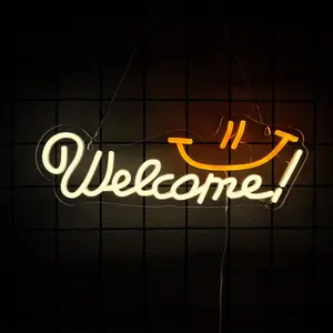 Welcome Neon Sign Wall Art Sign Light up Neon Light for Business Storefront Home door Window Glass Door Shop Store Florists Bar Salon Cafes Restaurant Pubs, Housewarming & Birthday Party Gifts, Home Decor