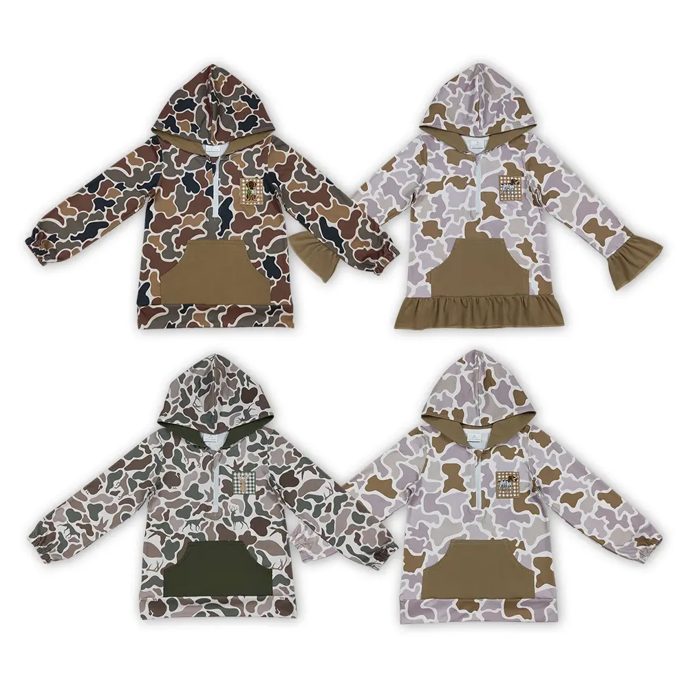 Toddler Hunting Camo Mallard Casual Print Hoodie Top, Boys' Kids' Casual Hoodie Shirt