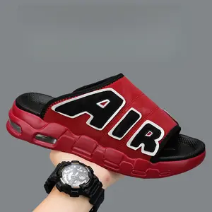 Men's Summer New Air Cushion Outdoor Slip-On Sandals Comfortable Soft Sole Beach Slippers