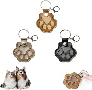 [Buy 1 Get 1]Cat&dog hair keychain creative pet cat and dog decoration for pet owners to collect and commemorate - portable PU Leather tag for DIY Cat&Dog paw print & hair storage - 1PC
