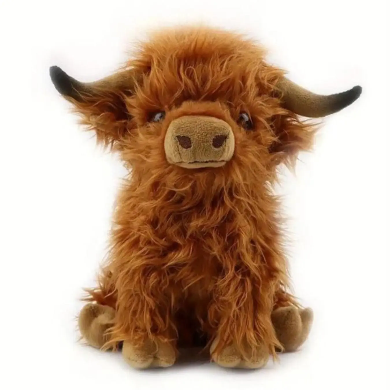 Cute Highland Cow Plush Toy, Adorable Scottish Cow Huggable Stuffed Animal, Farm Animal Decor Gift for Kids and Babies, Soft and Cozy, Cute Animal Design