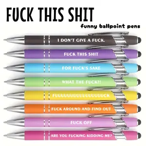 8Pcs Fuck Pens, Fuck It Pens, Fancy Fu ck You Pen, Swear Words Ballponit Pen, Novelty Stationery for Adults, Black Ink 1.0 mm Retractable Ball-pen, Unique Office Supplies, Ballpoint Pen Kit, Ballpoint Pen Set