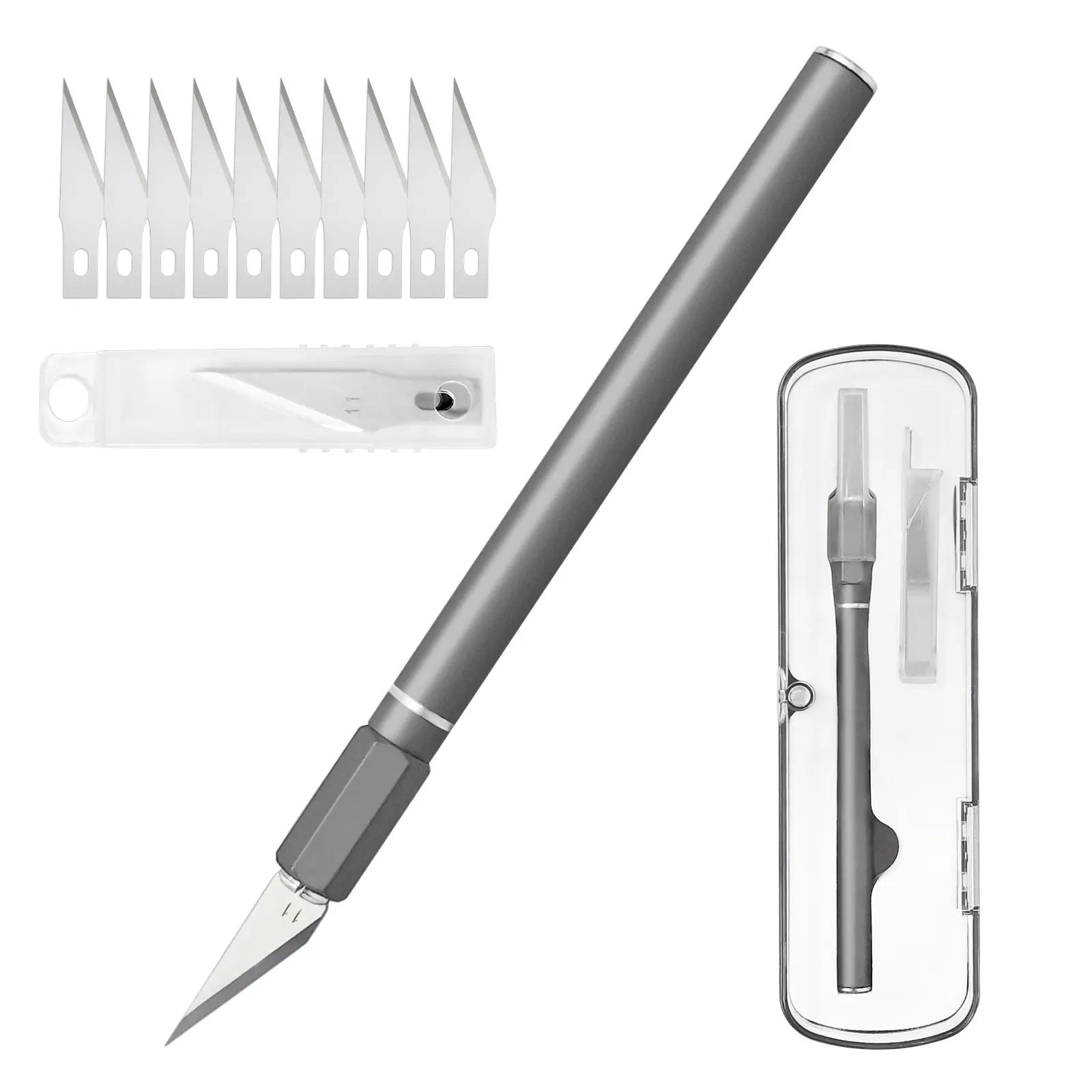 Exacto Knife Set with 10 Aluminum Blades, Hobby Knife Set, Precision Craft Knife Kit for Pumpkin Carving, Modeling, DIY Art Projects, Scrapbooking, Portable Multipurpose Cutting Knives, Sojourner Knives Fixed Blades