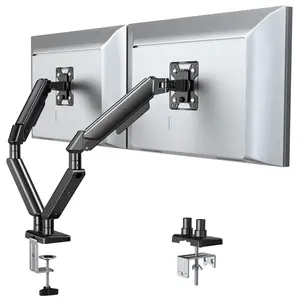 FORGING MOUNT Triple Monitor Desk Mount, 3 Gas Spring Arms for 13"-27" Displays and Laptop, Each Arm Holds 17.6lbs, Ideal Display Setup.
