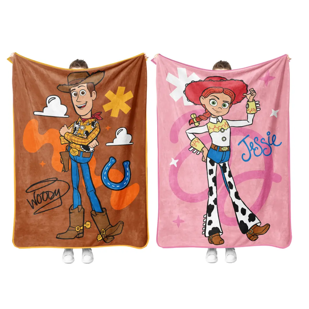 Jay Franco Official Disney Pixar Toy Story Woody and Jessie Throw Blankets