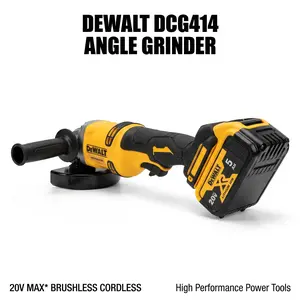 DEWALT Cordless Grinder 5-Inch DCG414 20V Brushless Motor 9000RPM | High Torque for Welding, Masonry & Auto Repair | Kickback Brake & Safety Clutch | Fits 4.5" to 6" Disks | Ultimate Workshop Power DIY Metalwork Construction