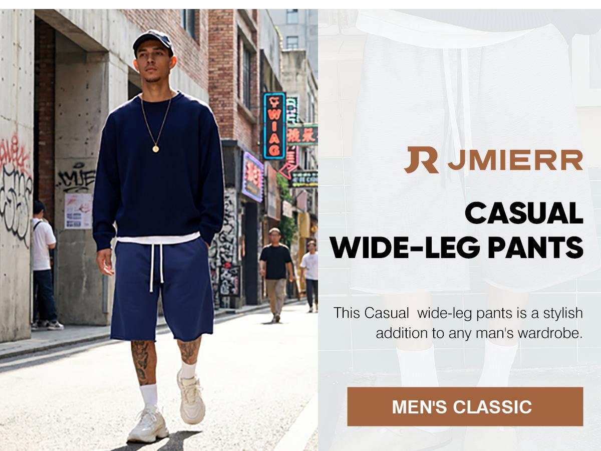 JMIERR 2026 Men's Baggy Sweat Shorts Lightweight Under Knee Casual Drawstring Y2K Shorts Loose Fit Gym Shorts