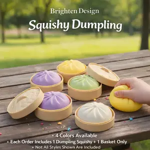 Stress Toys 1PC Colorful Dumpling Stress Balls Fidget Sensory Toy,Squeeze Dough Ball Stress Relief Hand Toy,Stress Relief Fidgeting,Bun With Food Steamer Squishy Toys Glitter