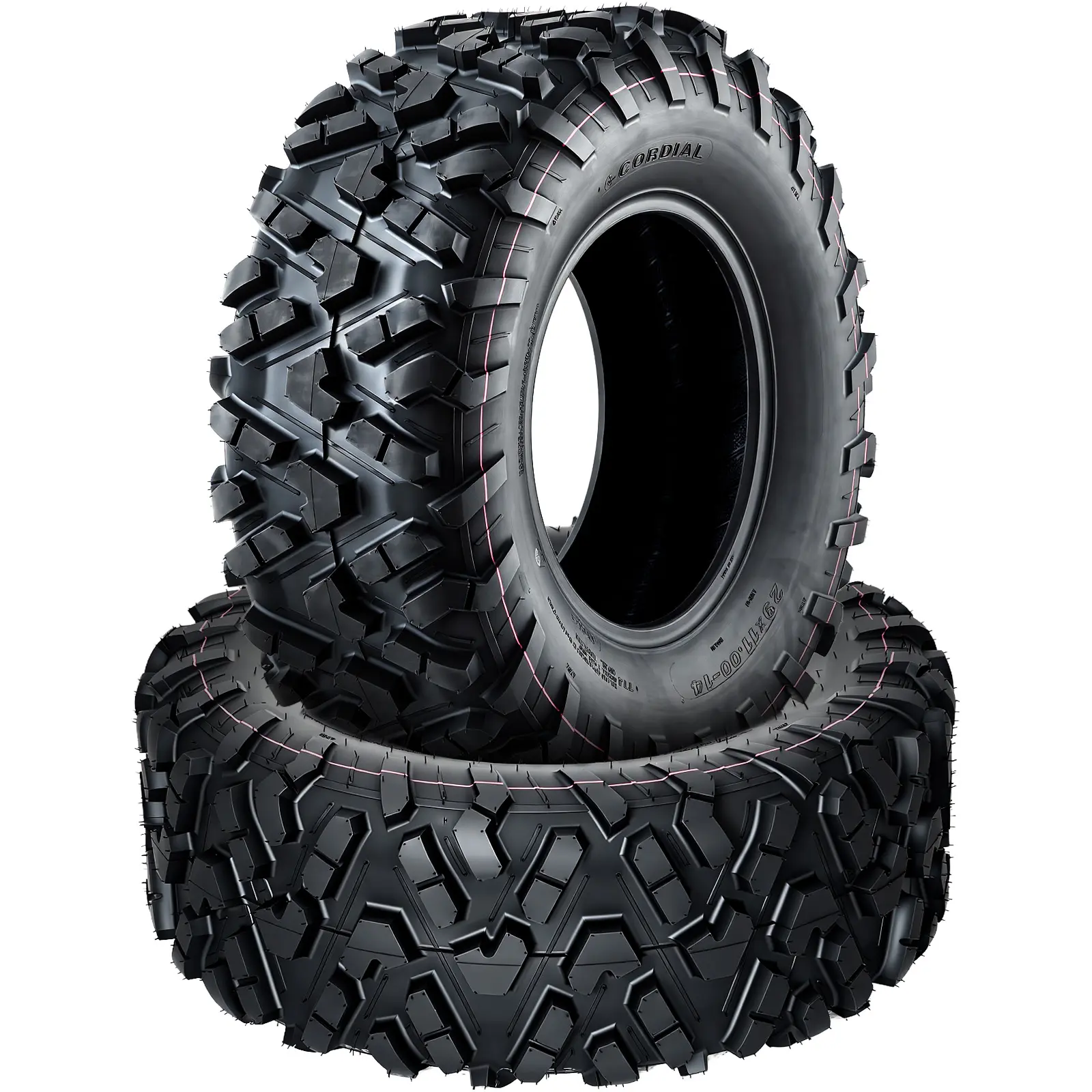 New Upgraded 2pcs 29X11.00-14 6PR 29x11x14 ATV UTV Tires, 29 11 14 All-Terrain Tires, A102, 29x11-14 UTV ATV Tire for Off-Road, Mud, Dirt, Sand, Street Trail, 6PR Tubeless, 2 Pack