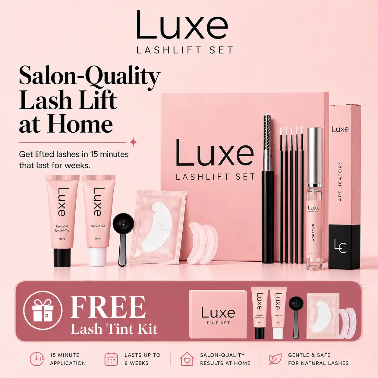 Luxe Lashlift | Eyelash Lift Kit | Includes Free Eyelash Tint Set