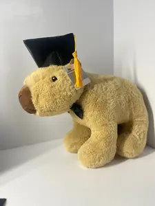 Graduation Capybara Plush Toy with Dr. Cap and Tassele