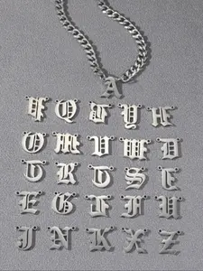 Stainless Steel Letter Pendant Necklace, Initial Letter Necklace, Fashion Jewelry for Party, Daily Clothing Decor, Trendy All-match & Exquisite Jewelry for Birthday Gift