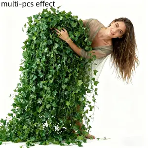 48pcs Artificial Ivy Leaves 80cm, Fake Vine Hanging Plants, Bedroom Decor, Party Wedding Wall, Spring Summer Decoration