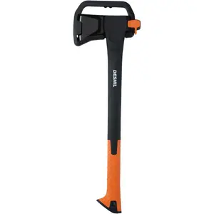 X17 Wood Splitting Axe, 24” Camping Outdoor Hatchet for Wood Splitting and Kindling, Forged Carbon Steel Heat Treated Hand Maul Tool, Nylon Hollow Handle Shock Reduction Handle