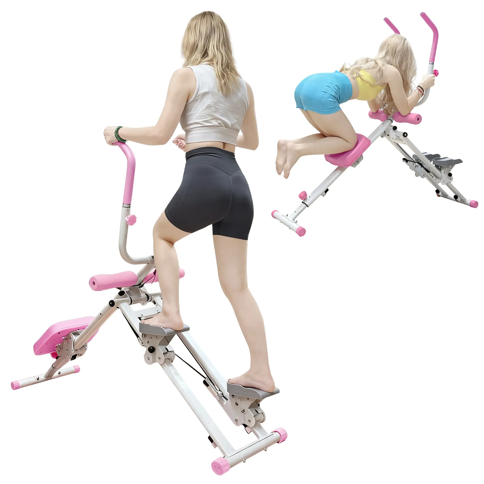 SAYGOGO 2-in-1 Stair Climber Machine & Abdominal Trainer, Compact Foldable-Legs Multi-Exercise Stepper, Mini Home Multifunctional Workout Station, Ab Workout Equipment, Step Machines, Cardio/Strength
