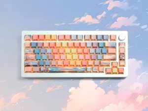 Womier PBT Keycaps, 130 Keys Dye-Sublimation Cherry Profile Key caps for 100%, 75%, 65%, 60% Mechanical Keyboard