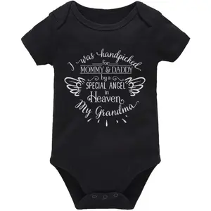 Hand Picked for Mommy and Daddy by My Grandma in Heaven Cute Long Sleeve Bodysuit