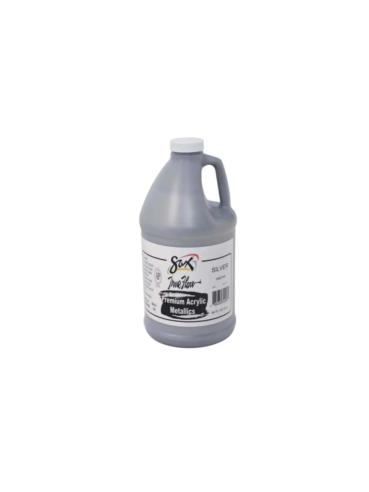 Silver Metallic Acrylic Paint, 0.5 Gal Jug Format | Heavy-Bodied with Superb Coverage for Painting on Multiple Surfaces | AP Safe for Iridescent Mix Effects, Brilliant Metallic Finish & Freeze Thaw Stable, Non-Toxic