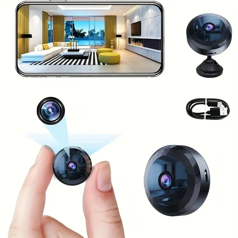 1080p Full HD Portable Wireless Rechargeable Lithium Battery Security Camera with Lens, 2.4G Wi-Fi, Night Vision, Motion Sensor, USB Power, Easy Mounting, App Control for Smart Home Security