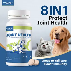 TSKOU Cartilage Joint Support for Dogs & Cats Hip & Joint Health Supplement with Glucosamine Chondroitin & Collagen 200 Tablets
