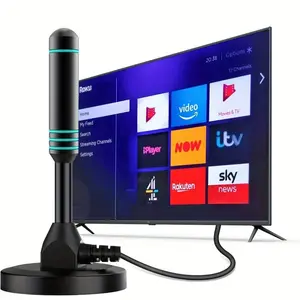 Magnetic Base HDTV Antenna, 4K & 1080P Support for Smart TVs, Indoor/Outdoor Compatible TV Antenna with Magnetic Base, Cable