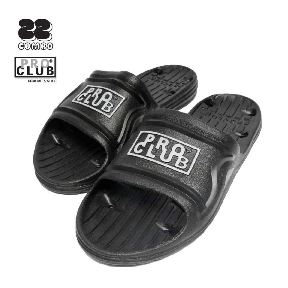 PROCLUB Men's Rubber Shower Slide Shoes - Non-Slip, Waterproof, Quick-Drying, Breathable Cotton/Polyester, Chic Casual Footwear for Indoor-Gym, Wedding, Party Use (S to 5XL)
