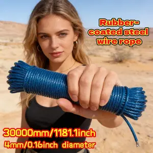 Extended 30m Durable Steel Wire Rope, 4mm Thick Outdoor Anti-Slip Clothesline, Balcony Home Use, Multi-Purpose Rope with Accessories