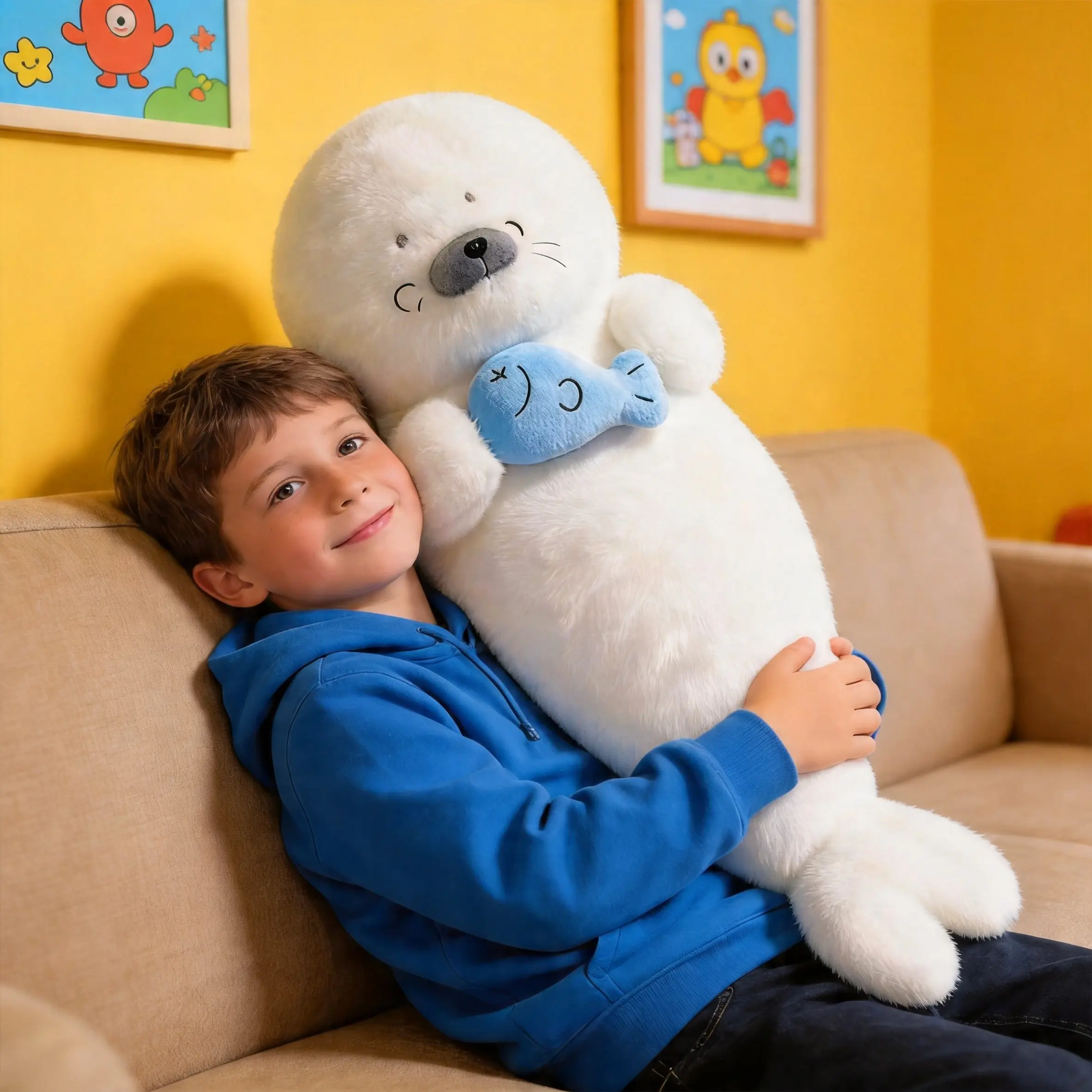 Gentle Animal Plush Seal Doll - House Decoration, Holiday Gift, Suitable for Adults & Children, Soft Cute Companion, Everyday Surprise Soft Cuddly Gift Durable Soft Fluffy plushies stuffed animals stuffed animal little gifts for girls