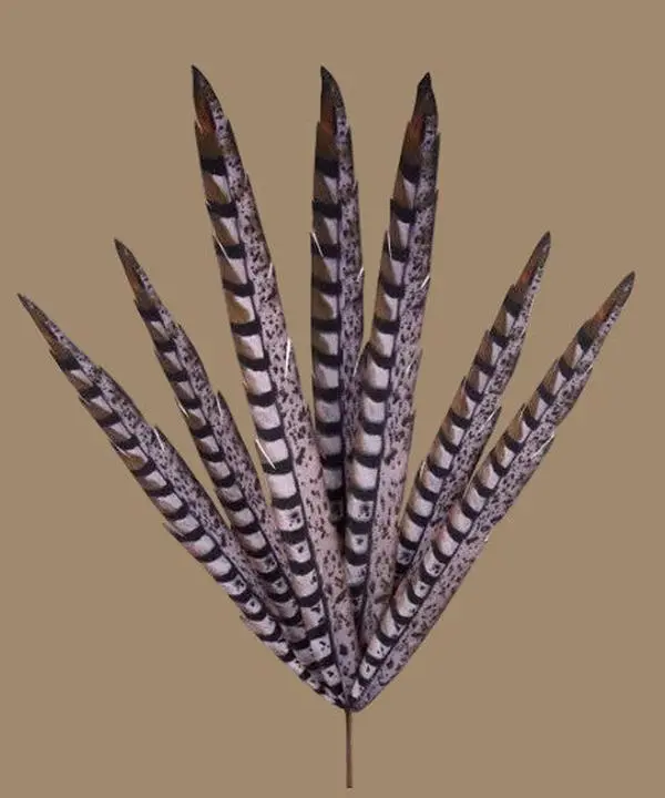 Faux Pheasant Feather Spray — 33" Feather Stem for Fall Arrangements, Centerpieces & Vase Decor