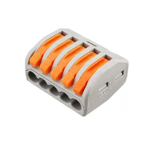 Lever Nut Wire Connector, 5 Port PCT-215, 50 Pack, Assortment Conductor Compact Wire Connectors Terminal Block Wire Push Cable Connector