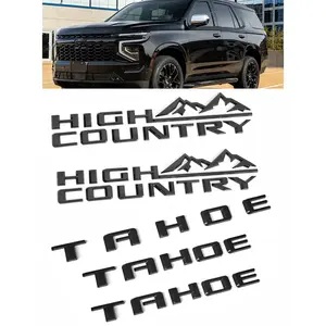 Chevy Tahoe Letter Emblem Set – RST / LT / High Country Badges, Gloss Black, Fits 2019–2025 Tahoe & Suburban (5-Pack)