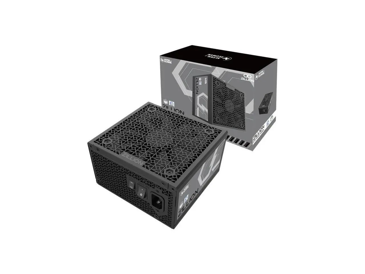 Super Flower Zillion FP 1200W Cybenetics Platinum, Full Modular Embossed Cables, ATX 3.1 / PCIe 5.1, W/12V-2x6 Native Cable, Power Supply, FDB Fan, SF-1200Z12FG, Black version