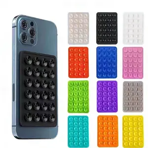10pcs Silicone Phone Suction Cup Stand, Mount, Phone Suction Pad, Durable, Square Phone Holder with 24 Suctions, Phone Grip Holder, Sticky Protective Case, Multifunctional Design, Random Colors, Smartphone Accessories
