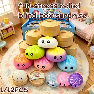 Soft Tpr Material Cute Expression Baozi Stress Relief Toy, Anxiety Relief Tool, Dough Stress Toy, Unboxing Surprise, Holiday Gift Idea, Asmr Sensory Calm Toy