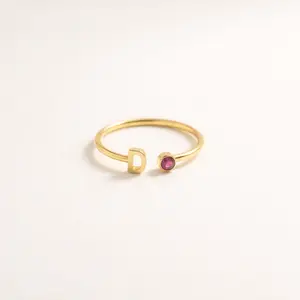 Initial Birthstone Ring, Custom Letter Ring Name Initial Ring, Letter Keepsake Ring, Birthstone Personalized Ring, Birthstone Birthday Ring