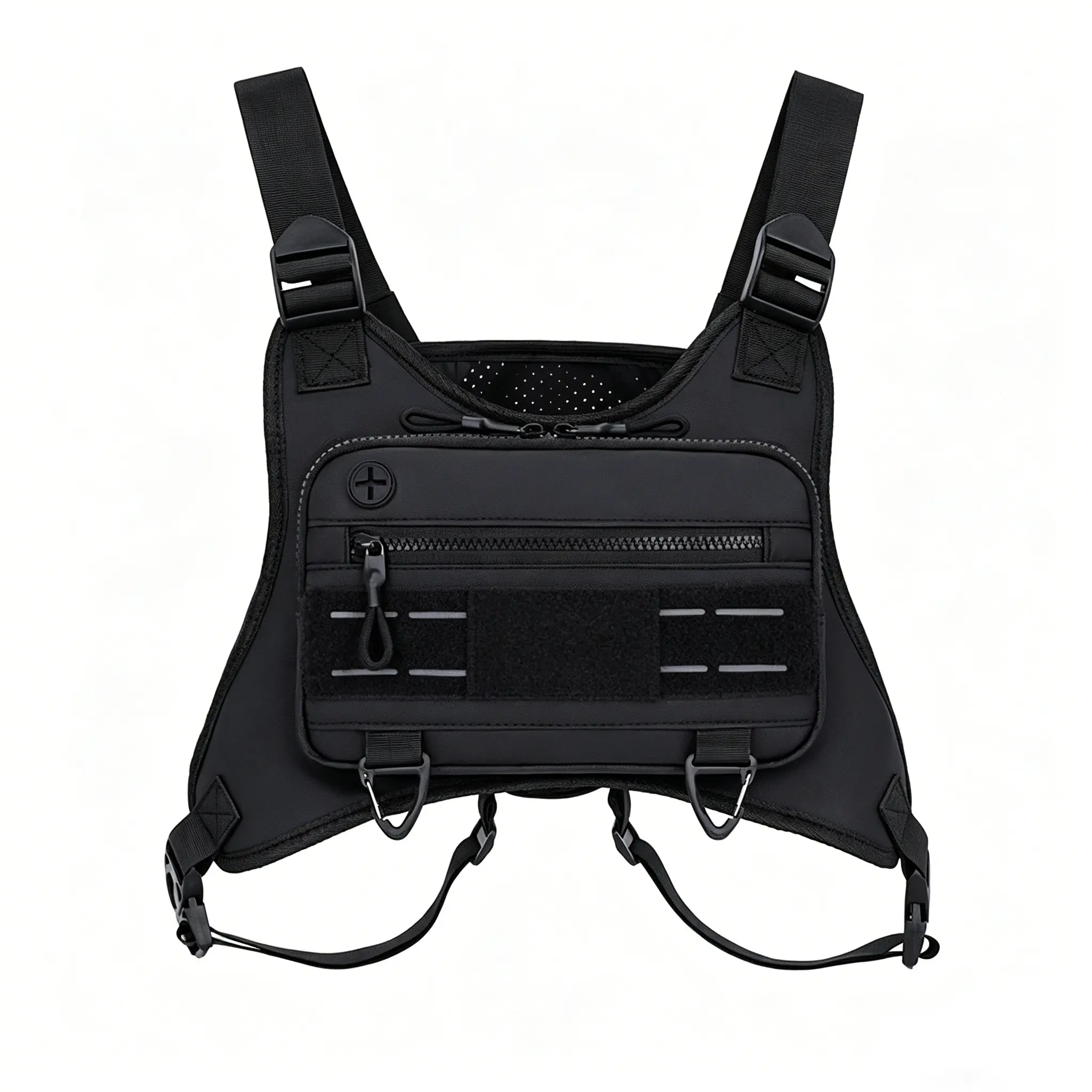 Sports Chest Bag For Men, Water Resistant Lightweight Front Running Vest Bag With Built-In Phone Holder & Extra Storage For Workouts, Cycling