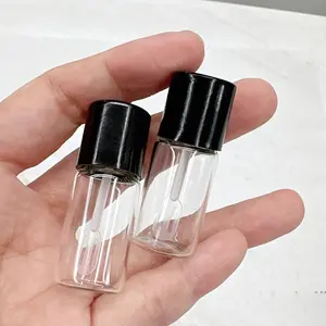 Mini Glass Travel Dispenser Bottle 0.1oz, Portable Makeup Container, Reusable Foundation Concealer Jar, Bathroom Storage, Light Tube, Reusable Glass Bottles, Empty Cosmetic Bottles, Refillable Design, Cosmetics Storage Bottles