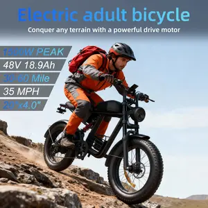 1500 watt peak power | All-suspension electric bicycle | Maximum speed 35 miles per hour, range 60 miles | 48-volt 20-amp detachable battery | 20-inch all-terrain wide tires | Certified by UL 2849 - Safe and practical, it's worth having