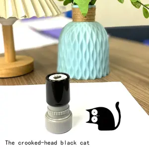 Cat Pattern Custom Stamp, Cute Animal Design Stamp, Teacher Reward Stamp, Office Stationery & Supplies for Home School Office, Art Stickers, Round Label, Wax Stamp Kit, Booklet Stamps, Decorative Decal