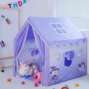 Kids Tent Playhouse Princess Magic Girl Dream Castle Indoor Toy, Large Foldable Portable Play Area Secret Base for Pretend Play, Perfect Birthday Gift for Girls