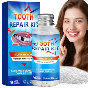 Tooth Repair Kit, Moldable False Teeth Beads, for Missing, Broken Temporary Thermoplastic Beads, Comfortable DIY at Home Use
