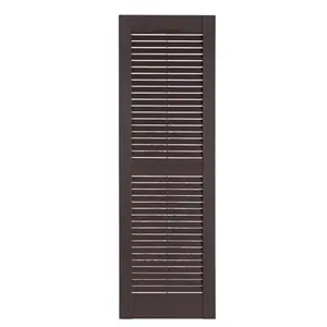 Perfect Shutters  Premier Louver Exterior Decorative Shutter, Sienna Brown - 15 x 71 in.